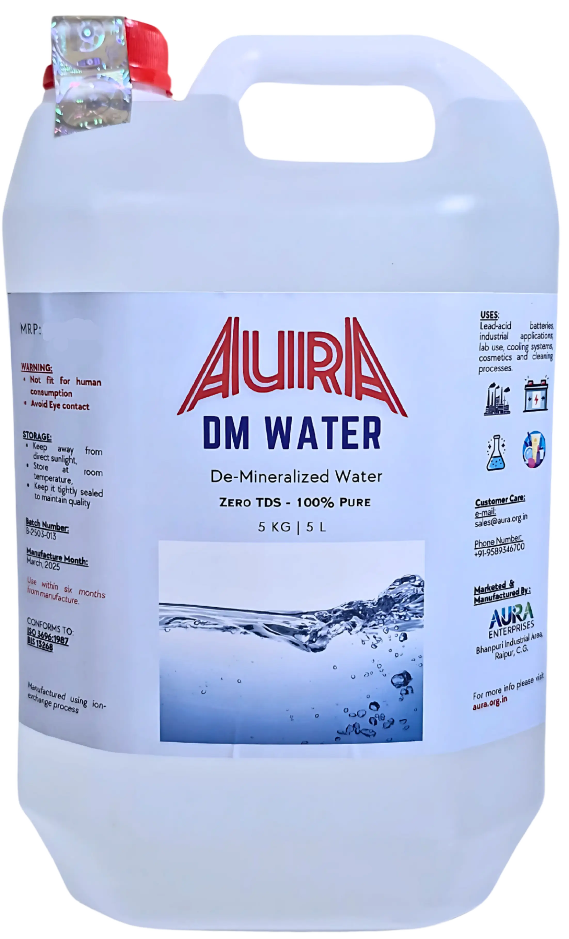 aura dm water is available in jars of multiple sizes